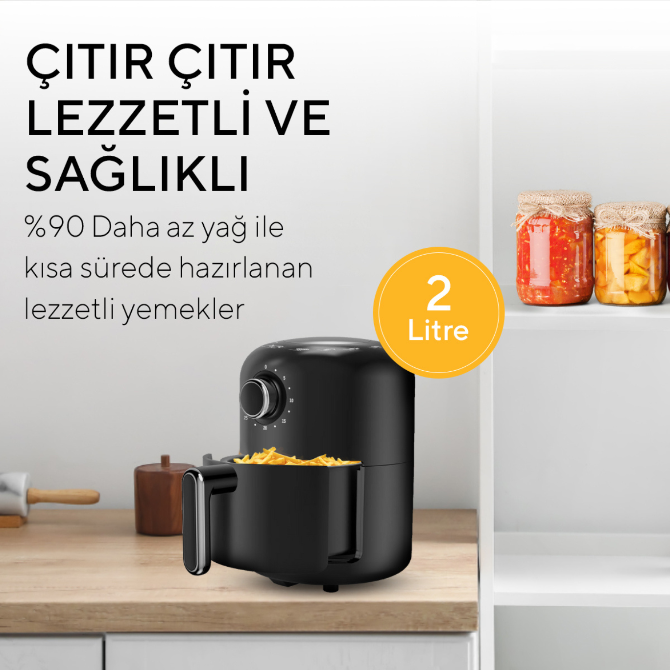 Kumtel Fastfryer 2 Litre ( Yağsız Fritöz Airfryer )