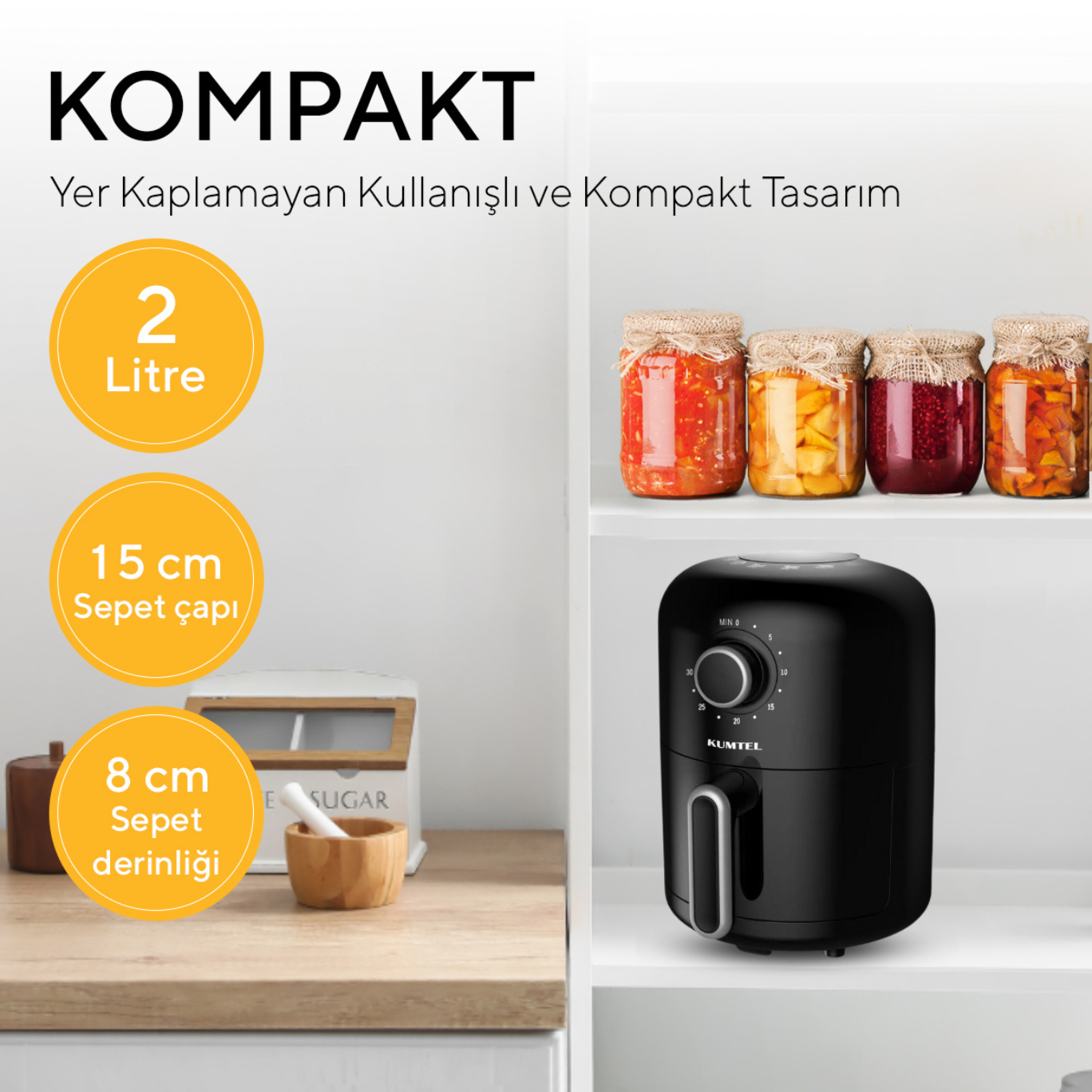 Kumtel Fastfryer 2 Litre ( Yağsız Fritöz Airfryer )
