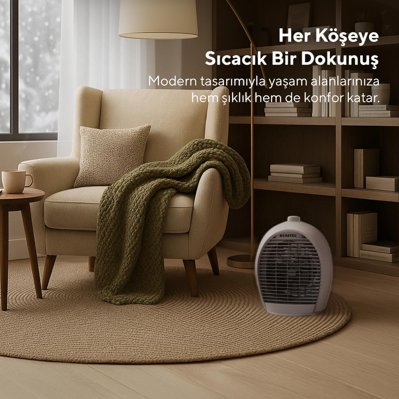 Kumtel Gri Fanlı Isıtıcı 2000 W LX-6331