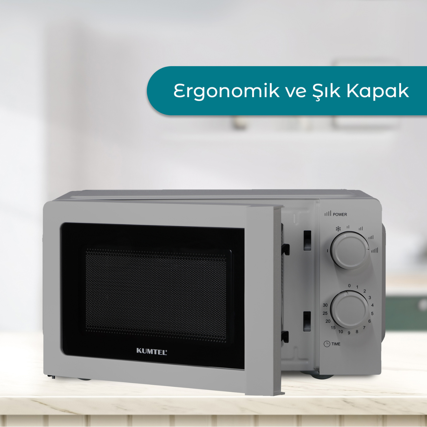 Kumtel Gümüş Gri Mikrodalga Fırın