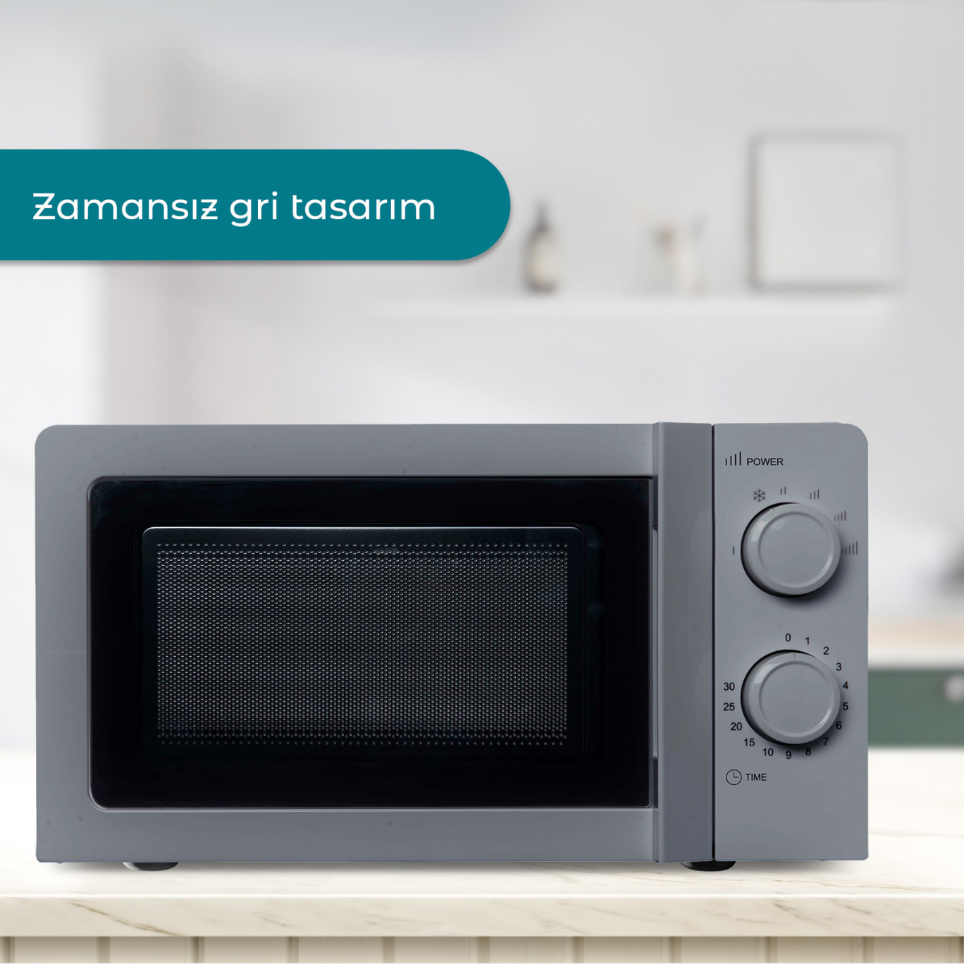 Kumtel Gümüş Gri Mikrodalga Fırın