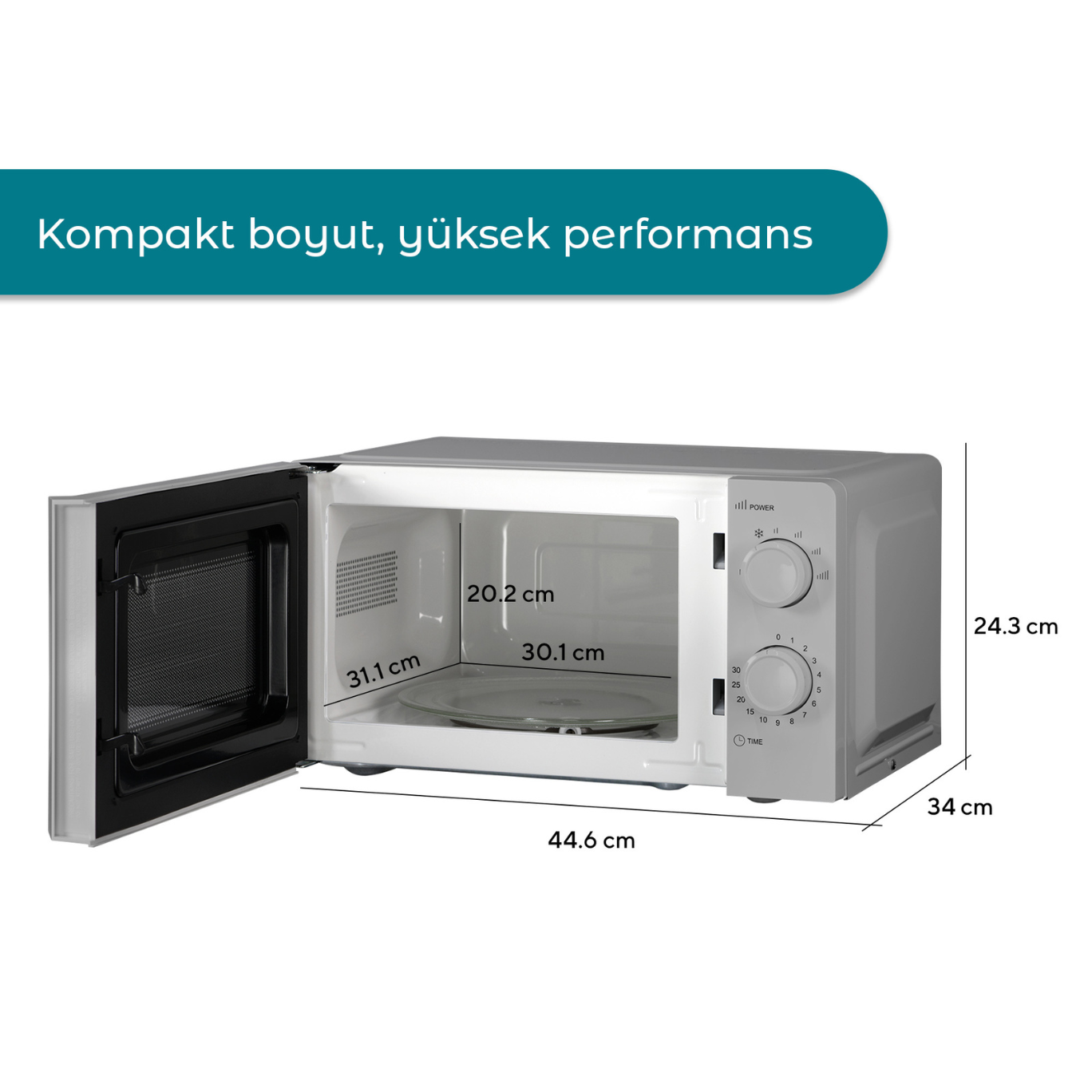 Kumtel Gümüş Gri Mikrodalga Fırın