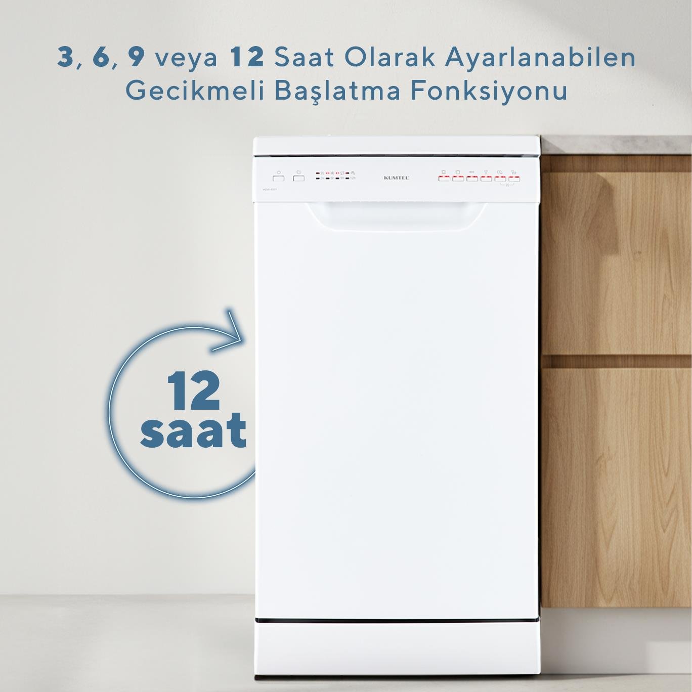 KUMTEL HDW-4501 6 Programlı 45 cm Solo Bulaşık Makinesi