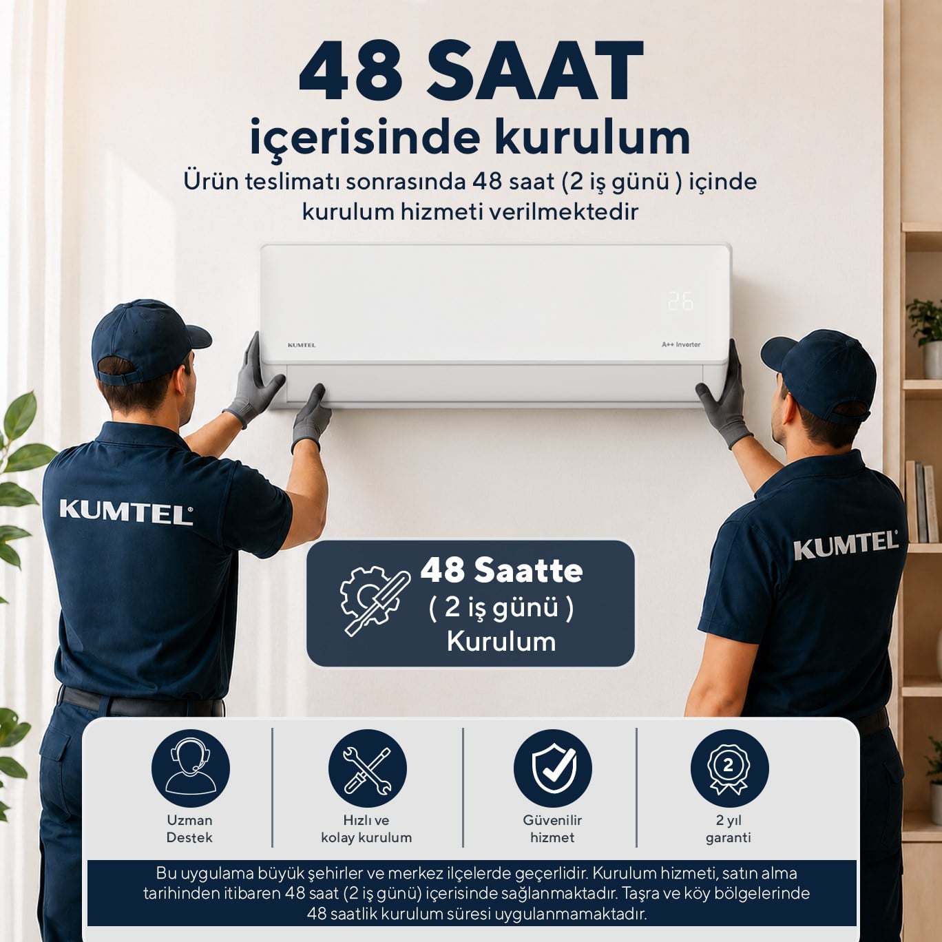 Kumtel Hinoki KMSAC-12 12.000 Btu A++ Inverter Duvar Tipi Split Klima (Montaj Dahil)