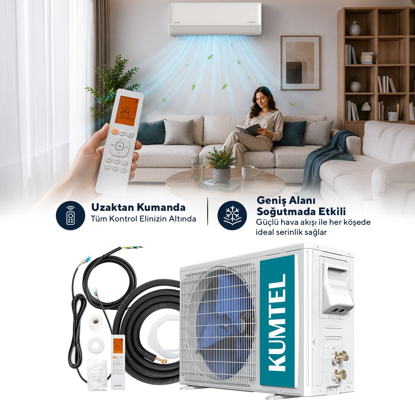 Kumtel Hinoki KMSAC-18 18.000 Btu  A++ Inverter Duvar Tipi Split Klima (Montaj Dahil)