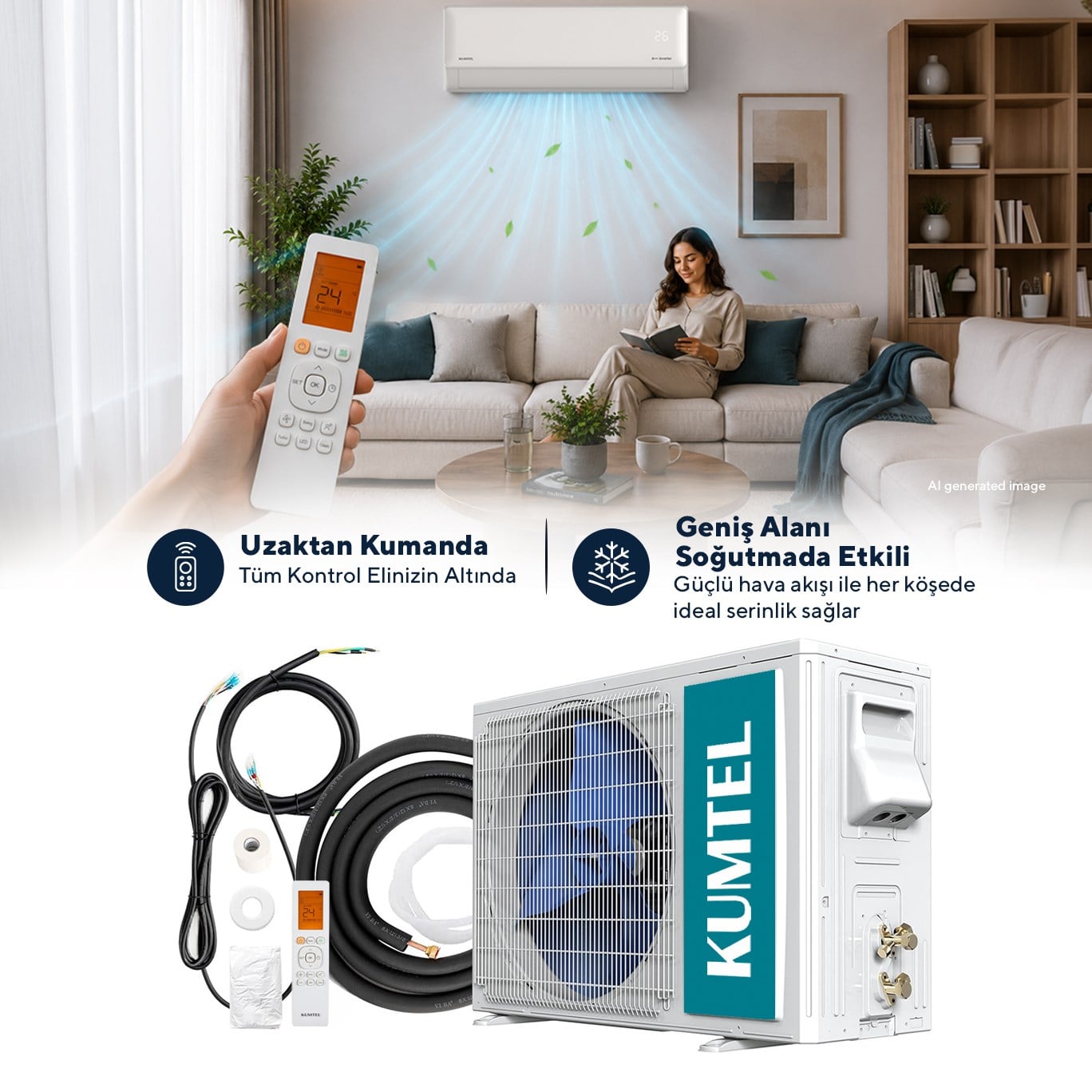 Kumtel Hinoki KMSAC-18 18.000 Btu  A++ Inverter Duvar Tipi Split Klima (Montaj Dahil)
