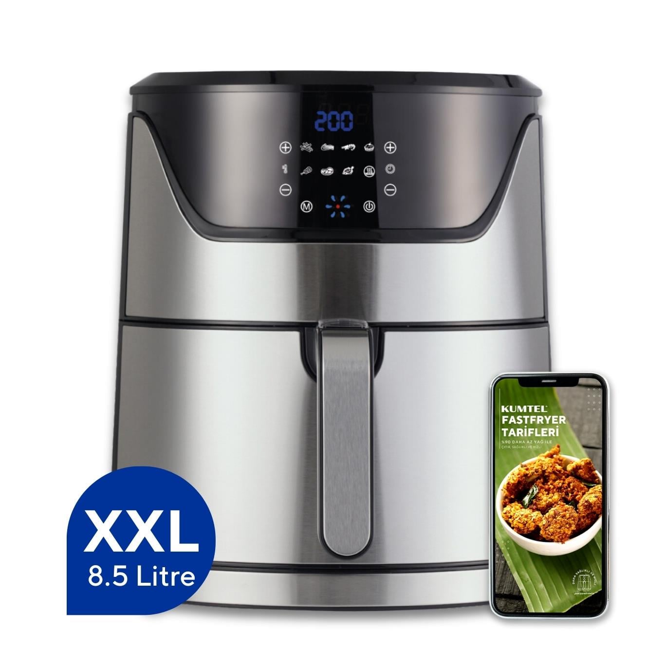 Kumtel İnox Digital Fastfryer (Yağsız Fritöz Airfryer)