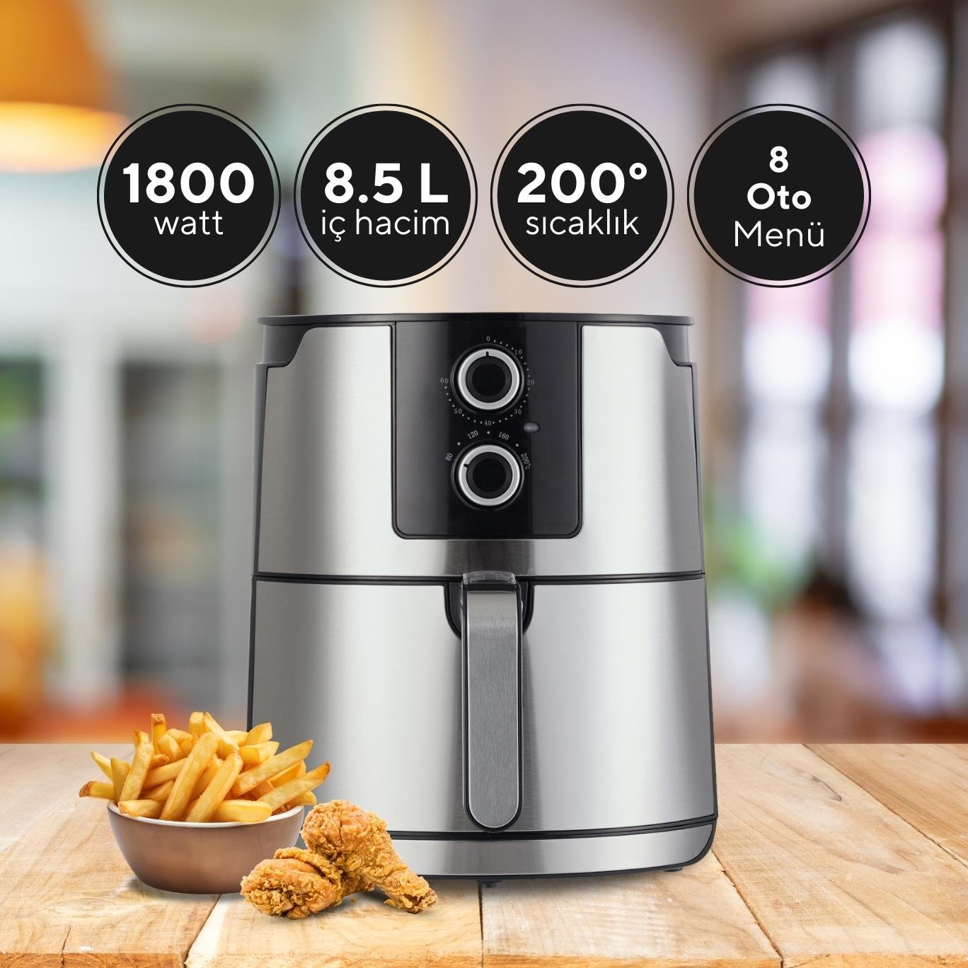 Kumtel İnox Fastfryer (Yağsız Fritöz Airfryer)