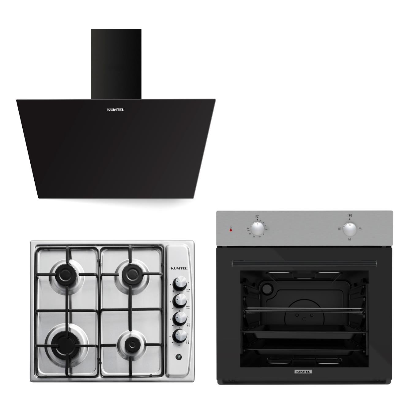 Kumtel Inox - Siyah Ankastre Set