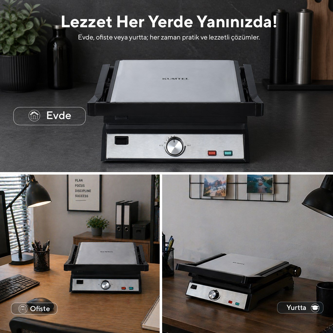 Kumtel Inox Tost ve Izgara Makinesi 2000W TTM-05