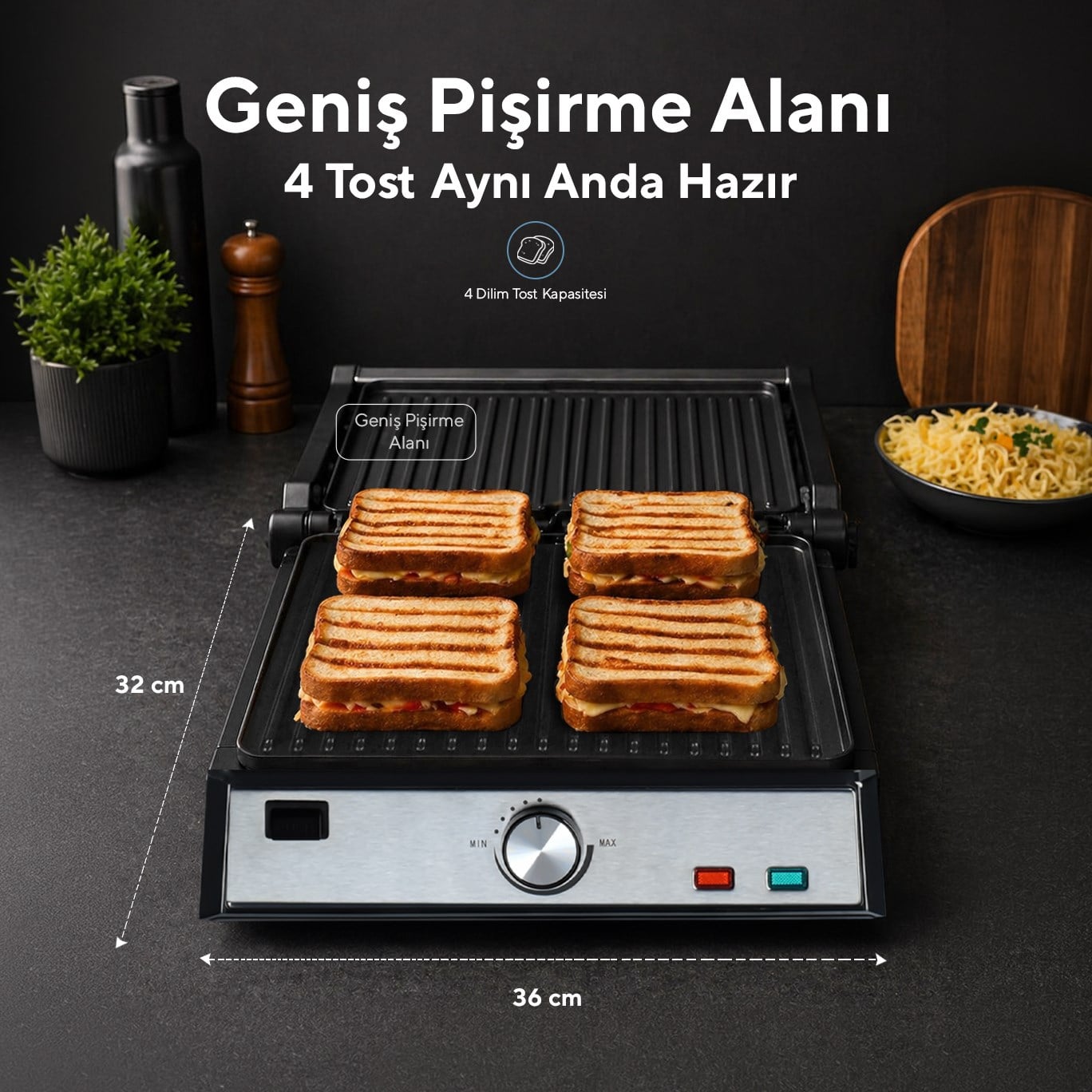 Kumtel Inox Tost ve Izgara Makinesi 2000W TTM-05