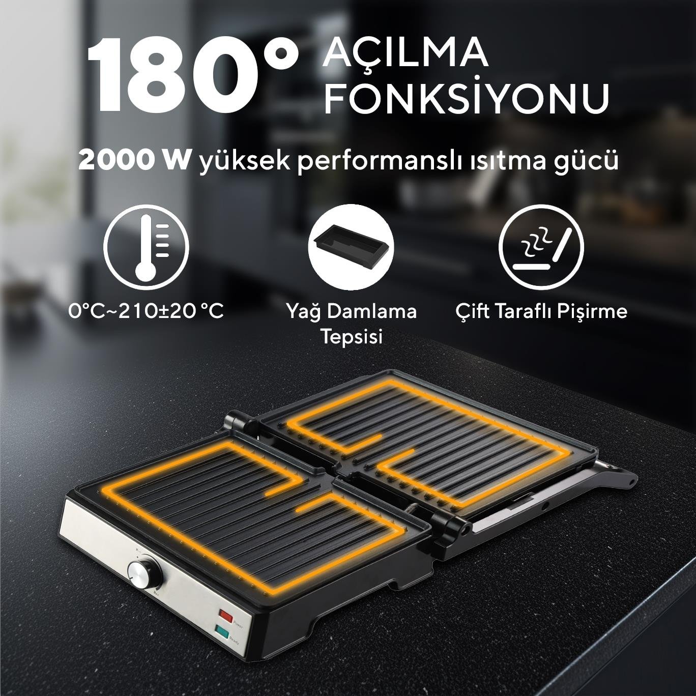 Kumtel Inox Tost ve Izgara Makinesi 2000W TTM-09