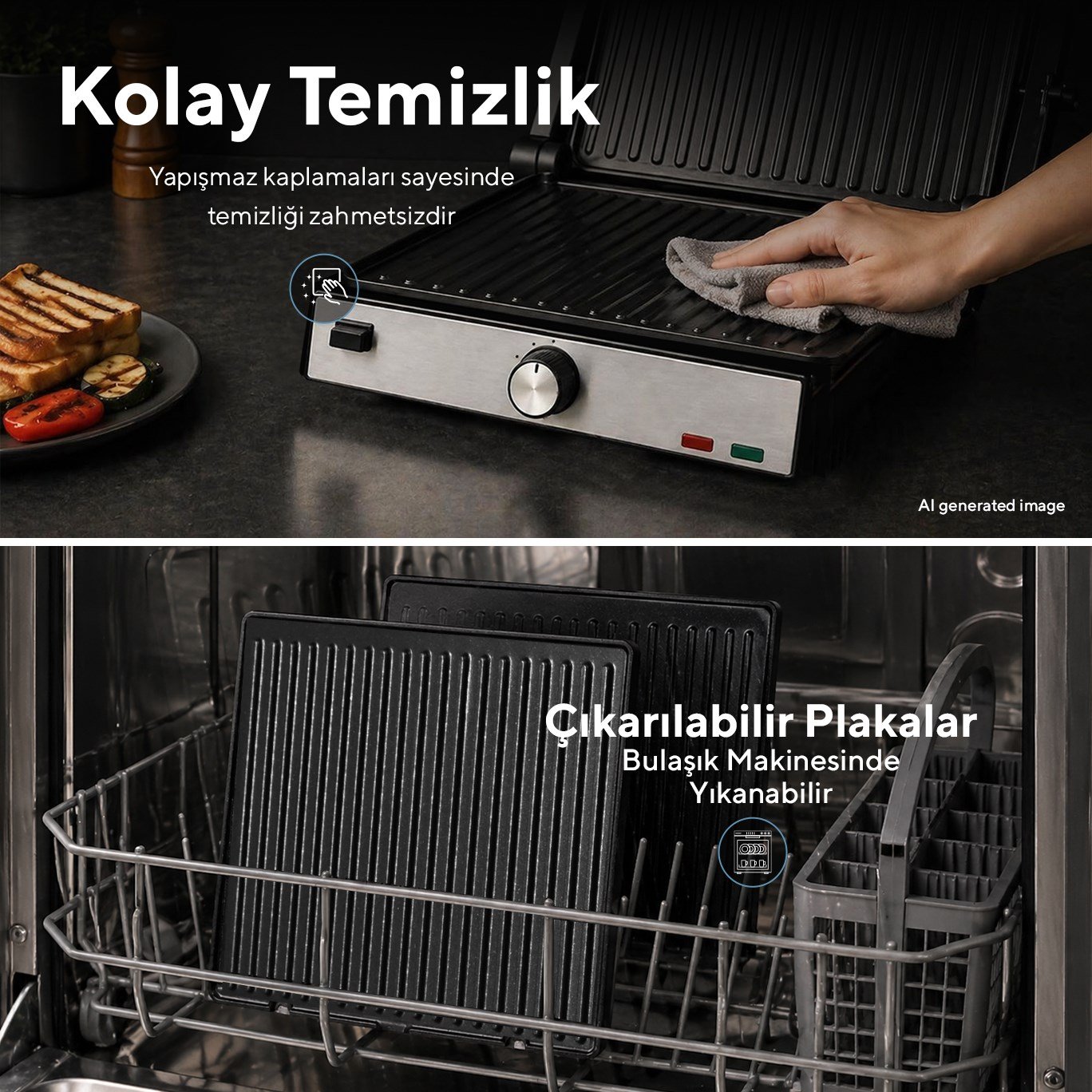 Kumtel Inox Tost ve Izgara Makinesi 2000W TTM-05