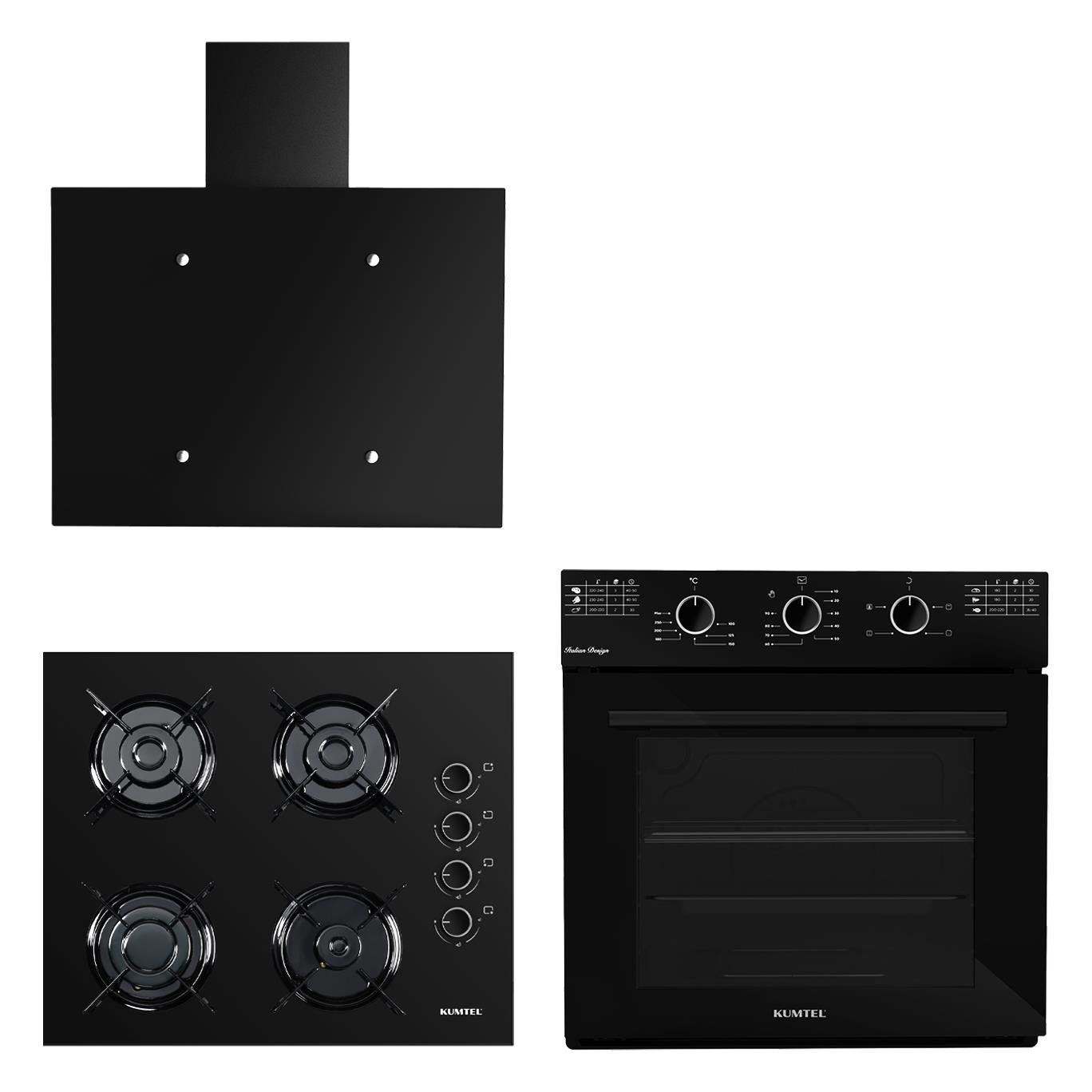 Kumtel Italian Design Cam Ankastre Set