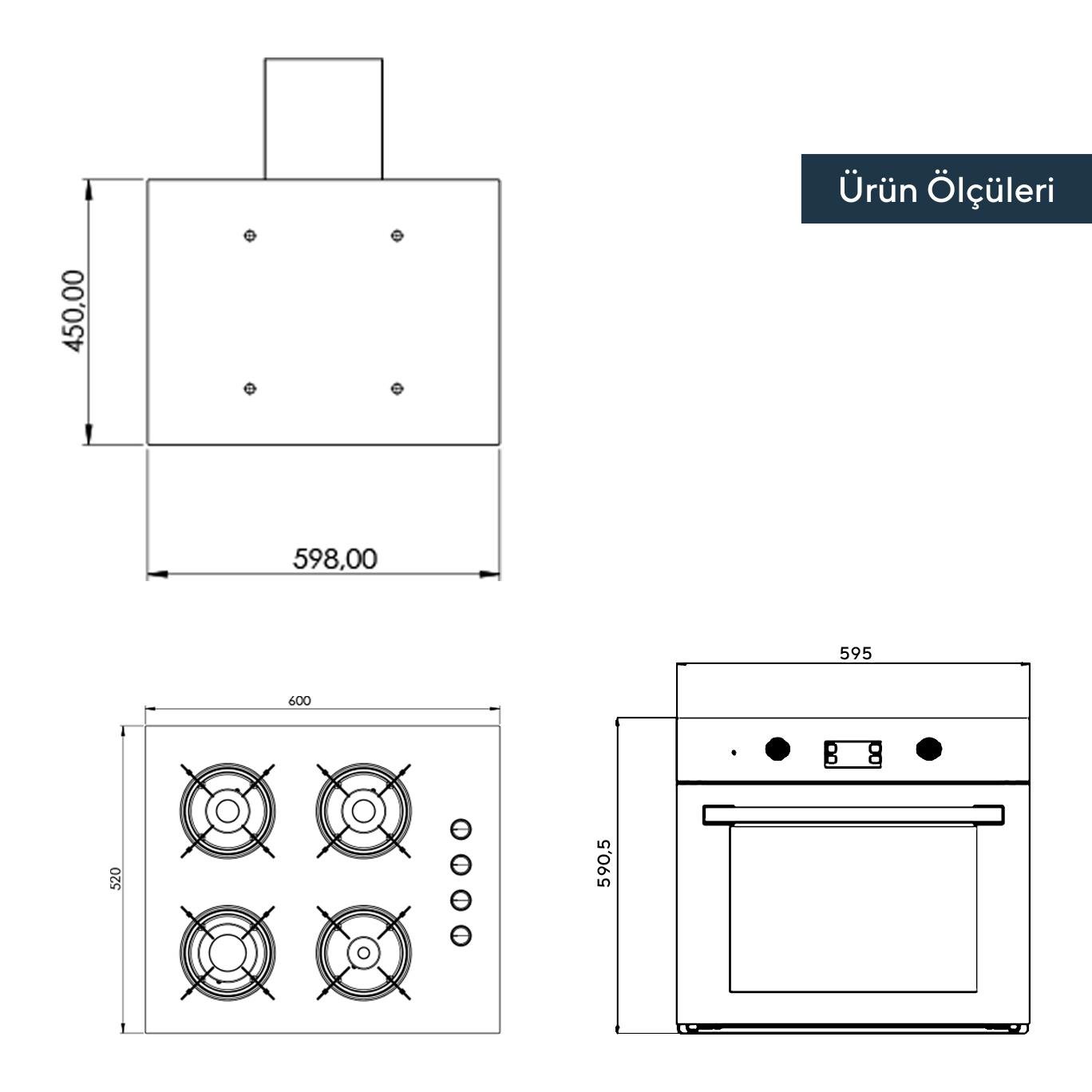 Kumtel Italian Design Cam Ankastre Set