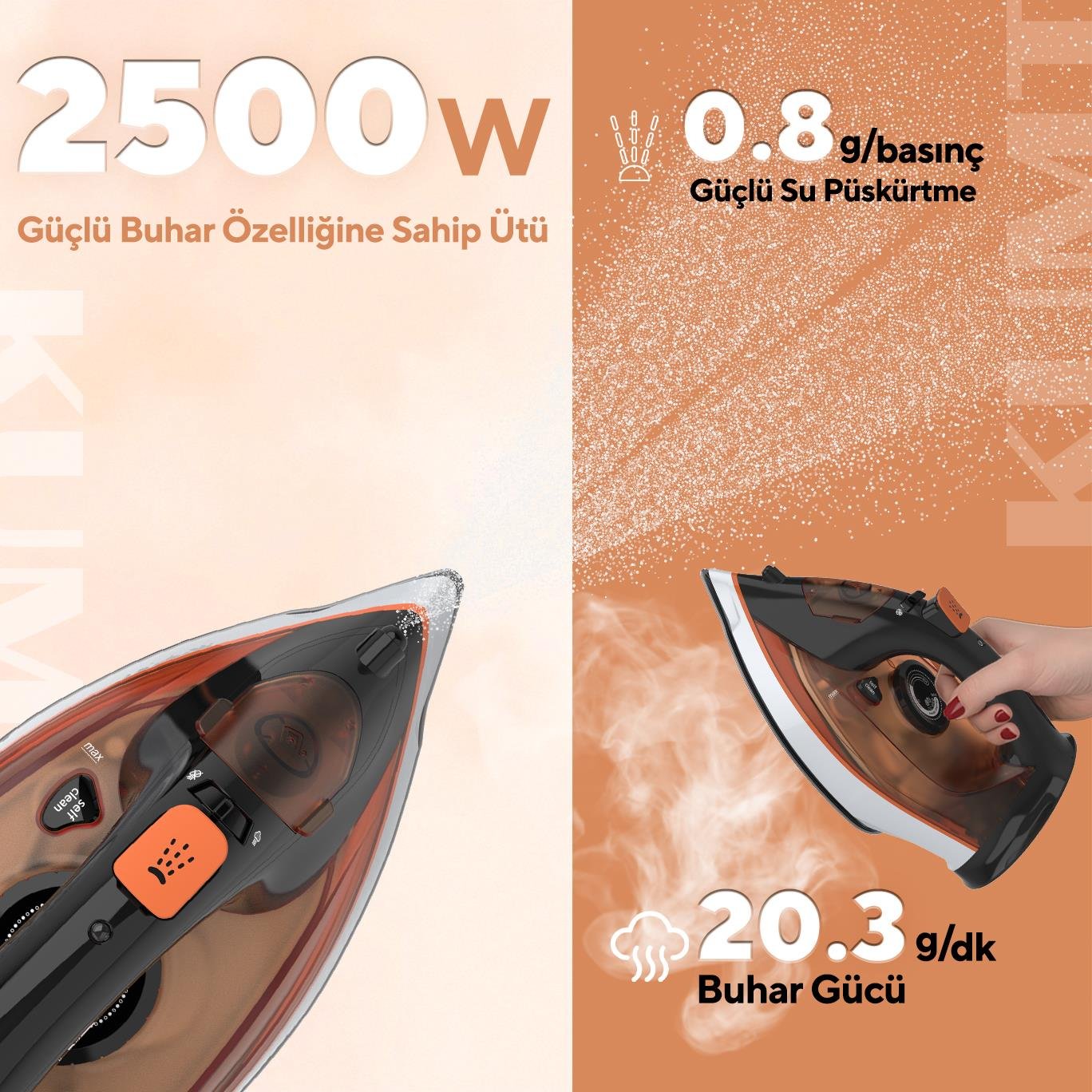 Kumtel Kablosuz Buharlı Ütü HMU-07