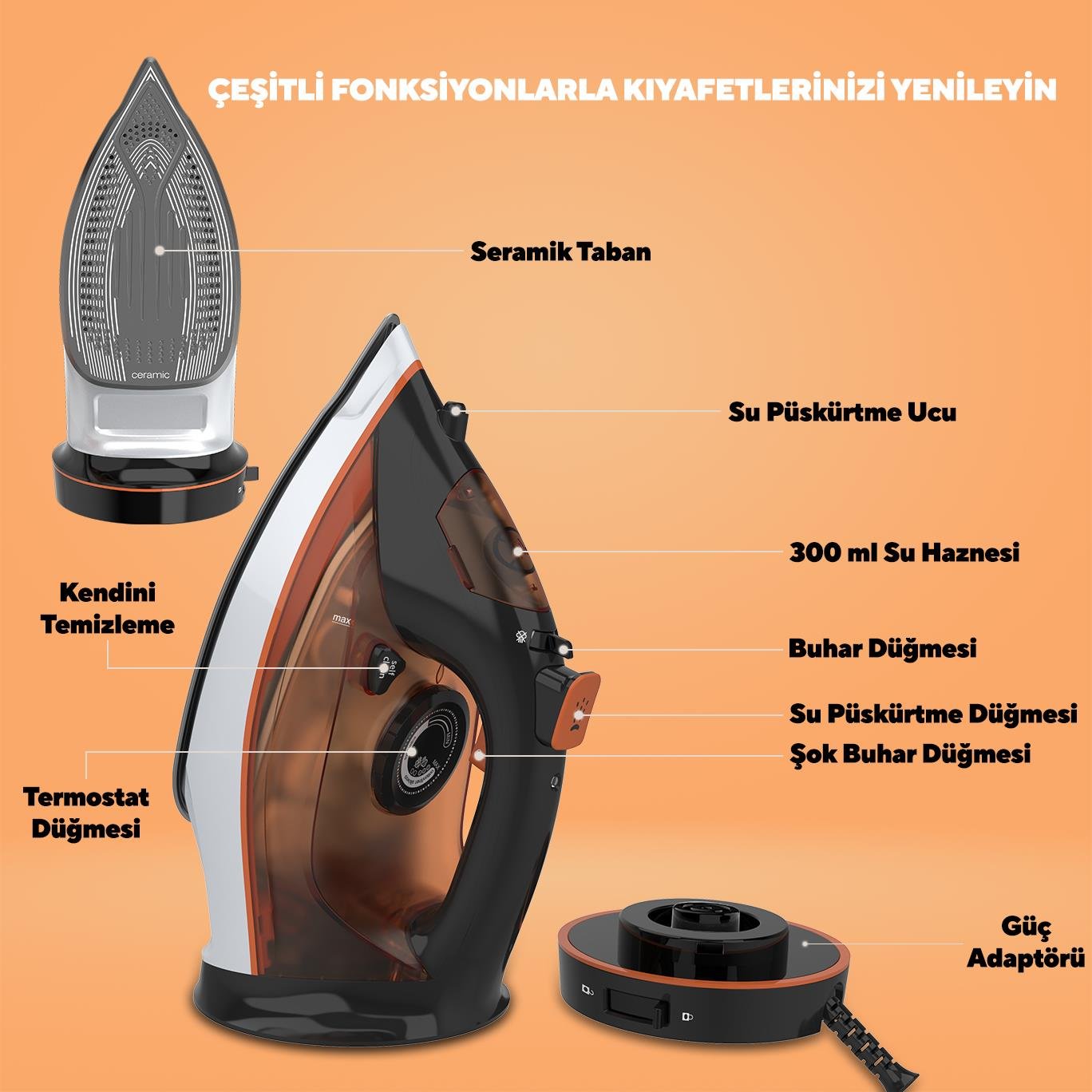 Kumtel Kablosuz Buharlı Ütü HMU-07