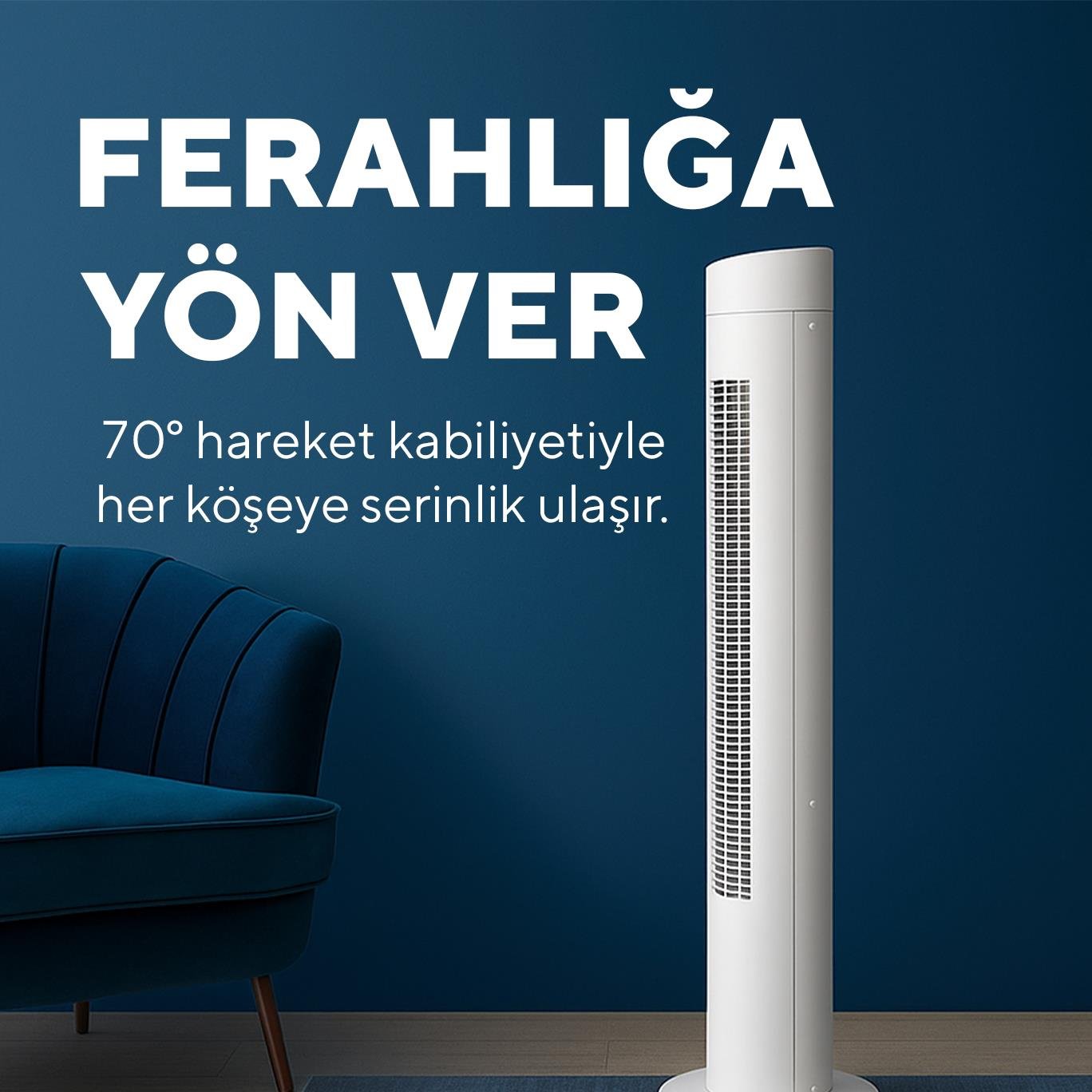 Kumtel KTF-259 Kule Tipi Vantilatör Beyaz
