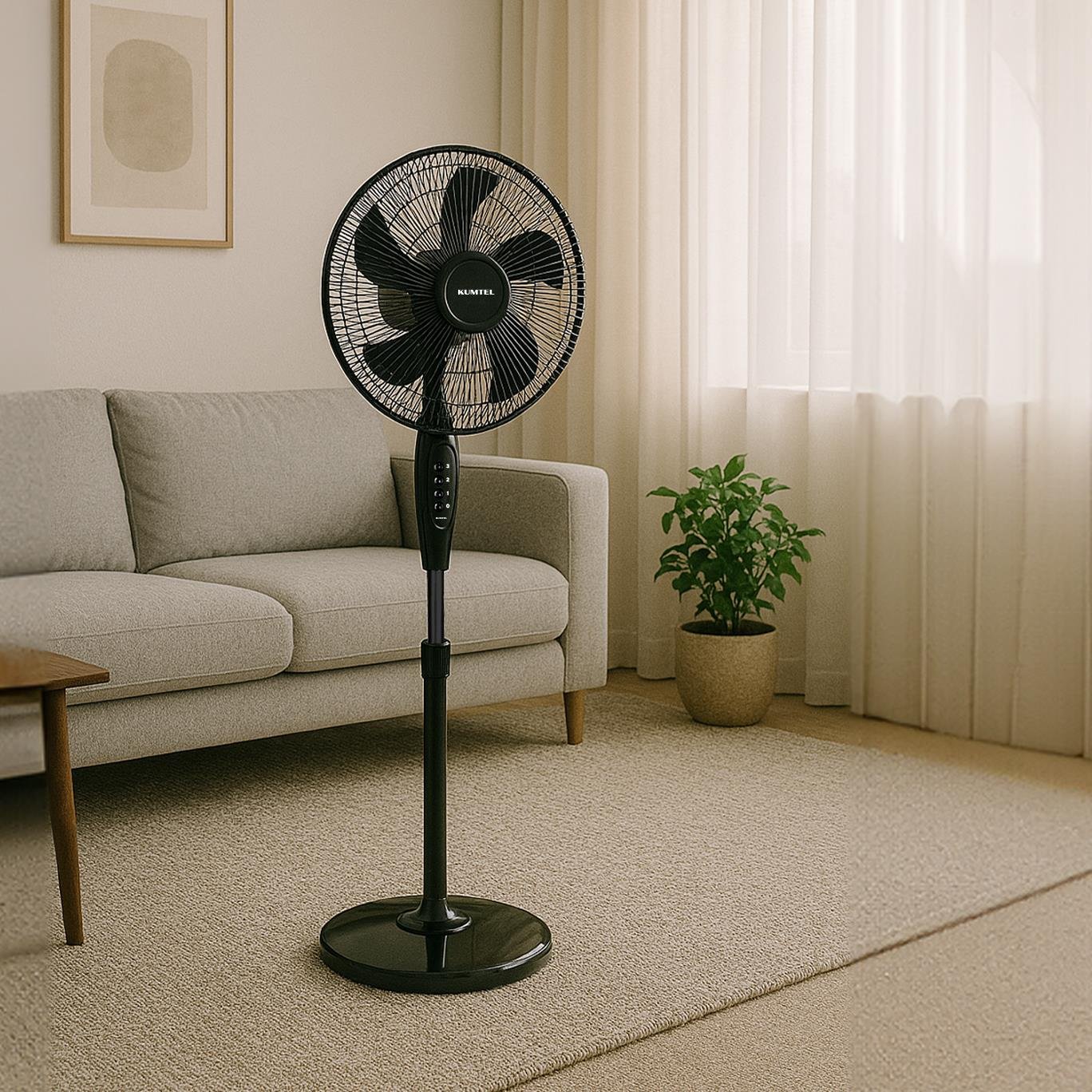 Kumtel KTF-330 Siyah Vantilatör 16'' (5P)