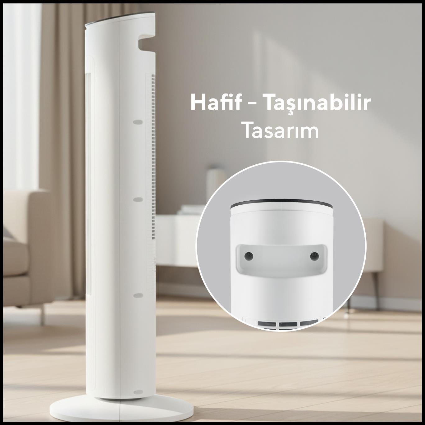 Kumtel KTF-360 Kule Tipi Vantilatör Beyaz