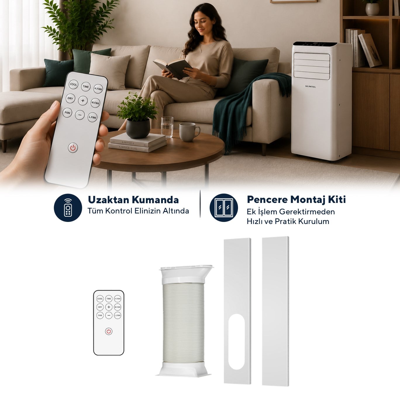 Kumtel Kusunoki KMPAC-7 7.000 Btu Taşınabilir Portatif Klima