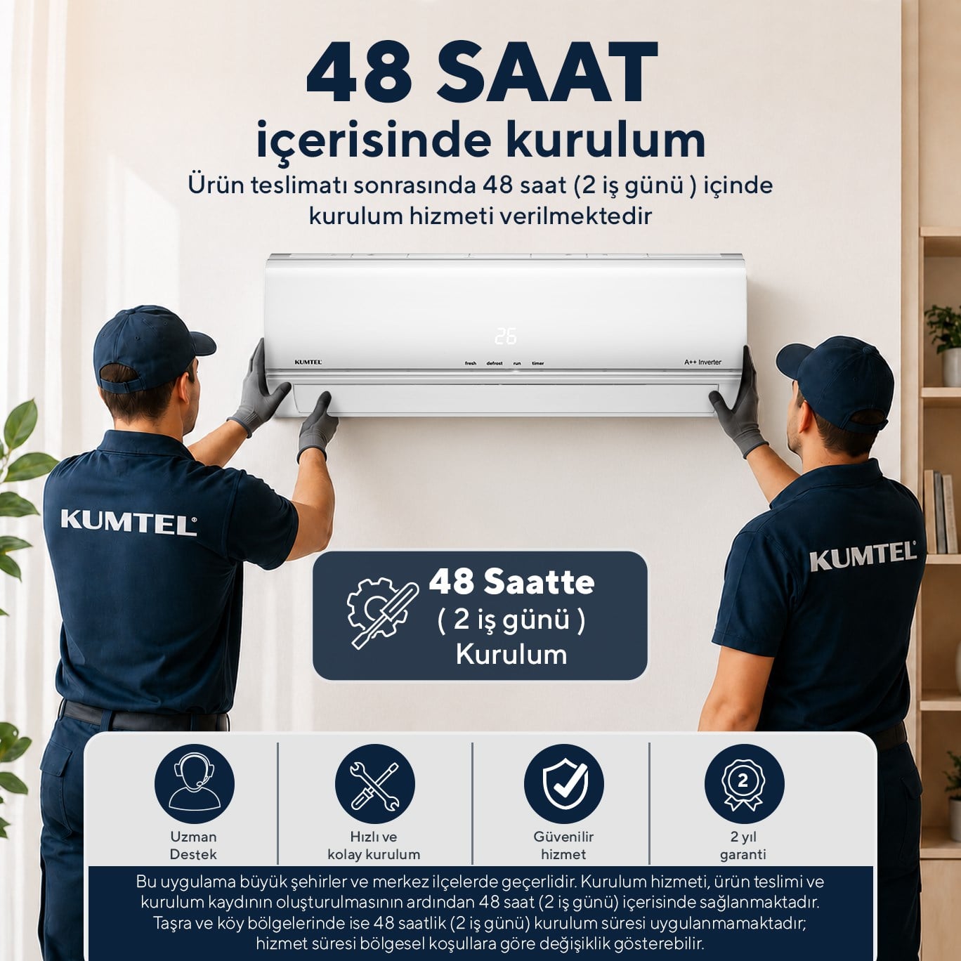 Kumtel Matsu KMSAC-12 12.000 Btu A++ Inverter Duvar Tipi Split Klima (Montaj Dahil)