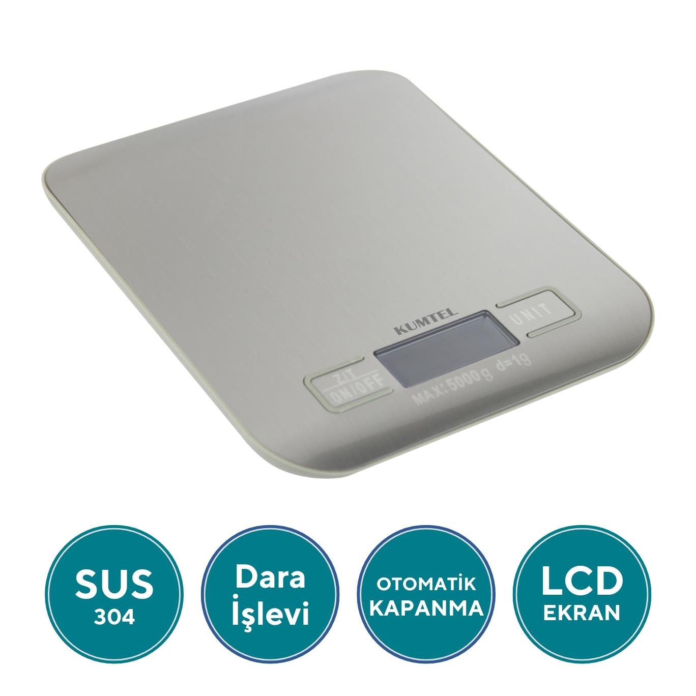 Kumtel Metal Dijital Mutfak Tartısı HKS-04