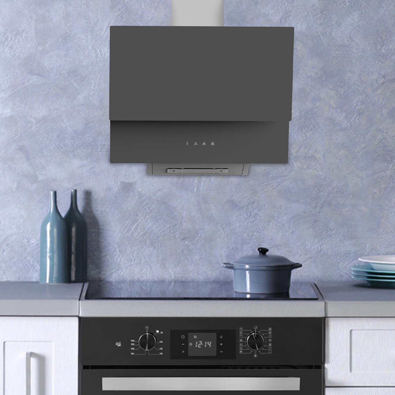 Kumtel Metalik Gri Cam Ankastre Davlumbaz DA6-835