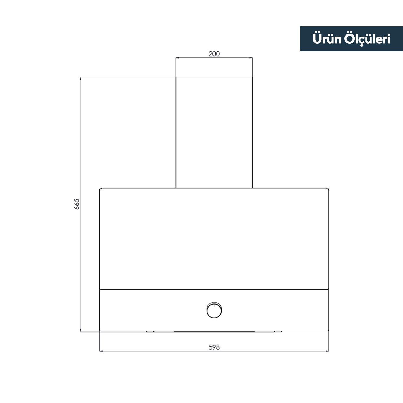 Kumtel Metalik Gri̇ Cam Davlumbaz Da6-830