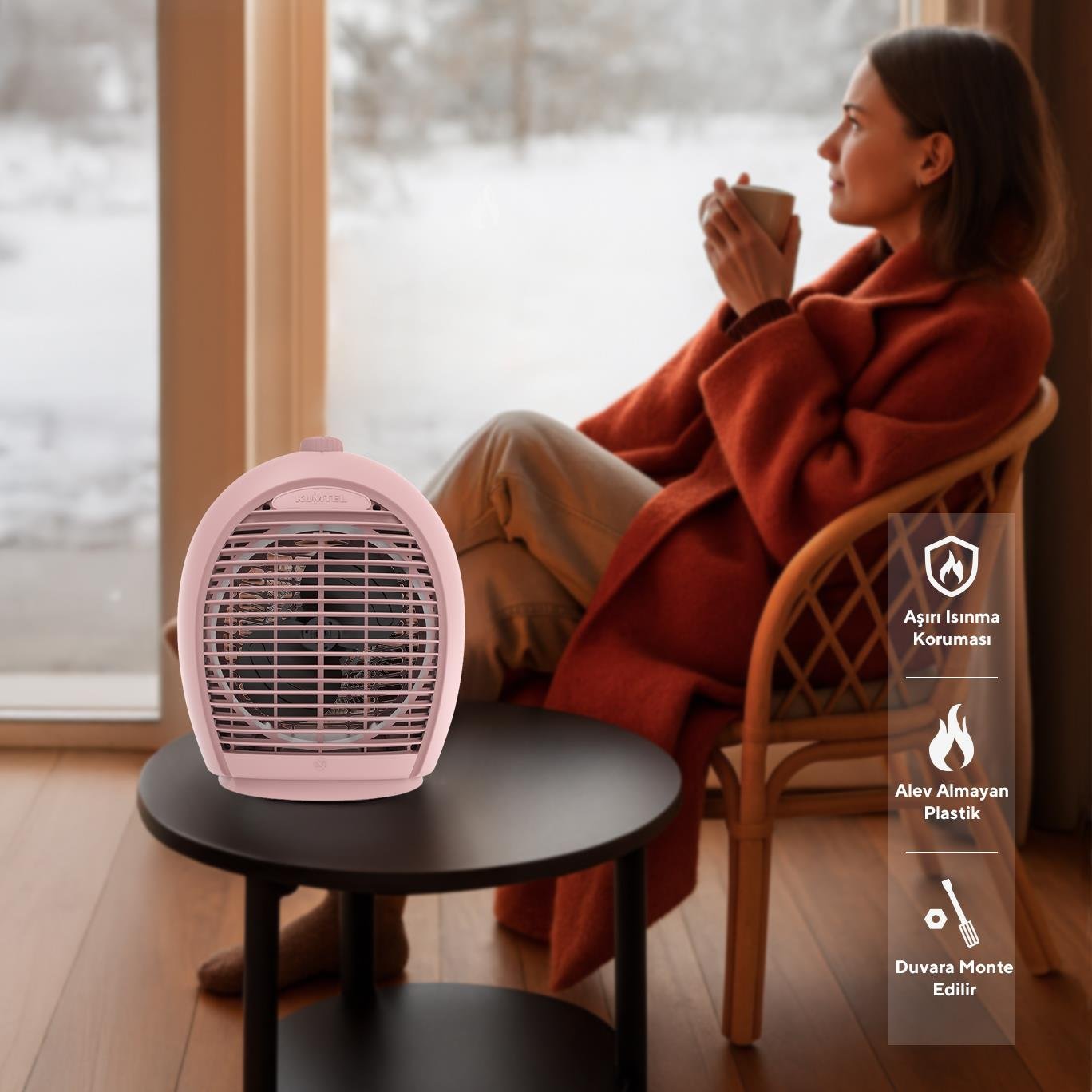 Kumtel Pembe Fanlı Isıtıcı 2000 W LX-6331