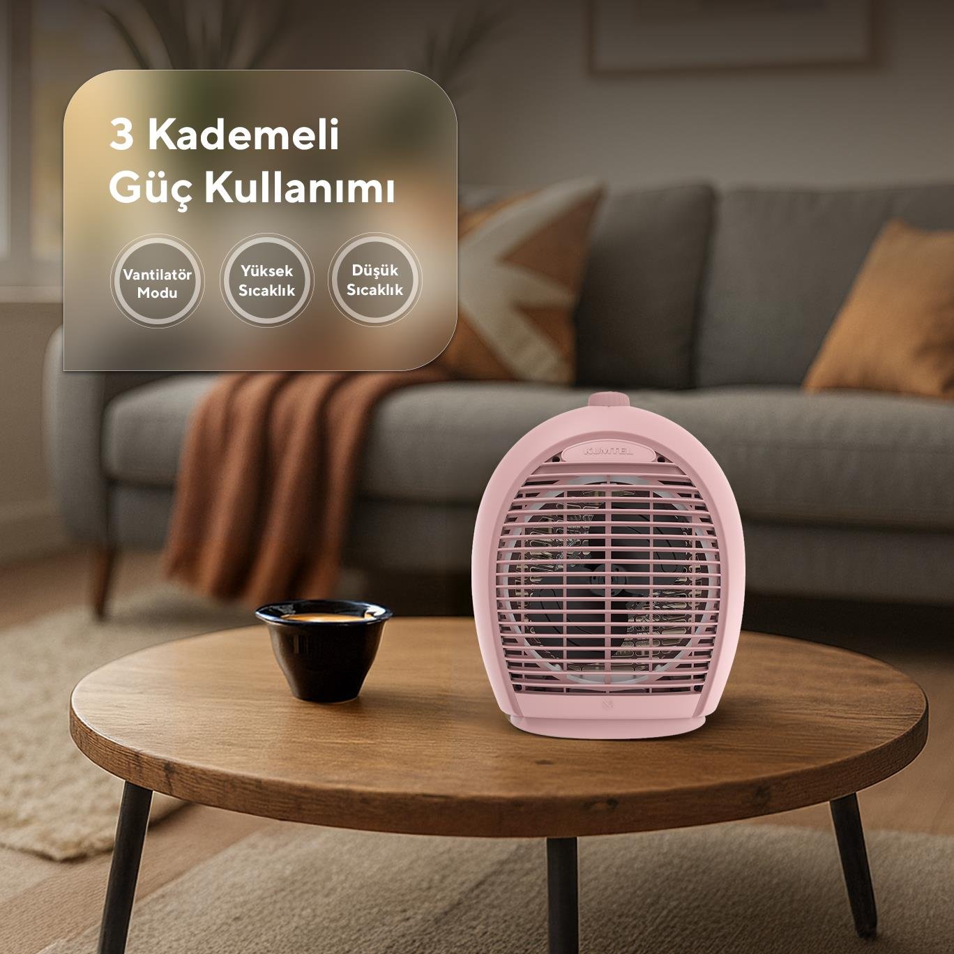 Kumtel Pembe Fanlı Isıtıcı 2000 W LX-6331