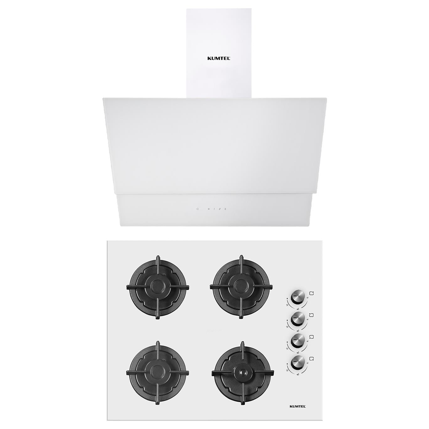 Kumtel Plus 2'li Beyaz Ankastre Set (Ocak-Davlumbaz)
