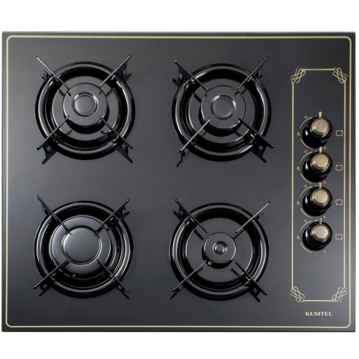 Kumtel Rustik Siyah Cam Ankastre Ocak