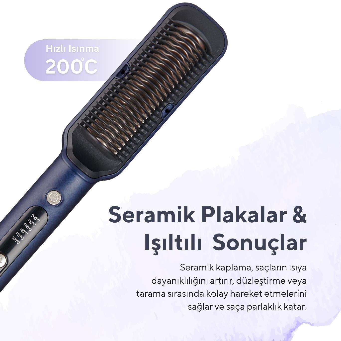 Kumtel Seramik Saç Düzleştici Fırça HHSB-01