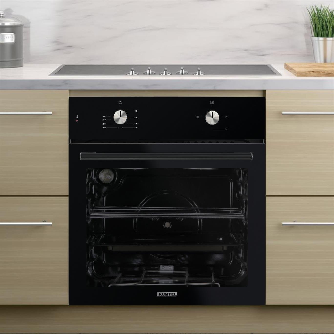 Kumtel Siyah Cam Ankastre Fırın 