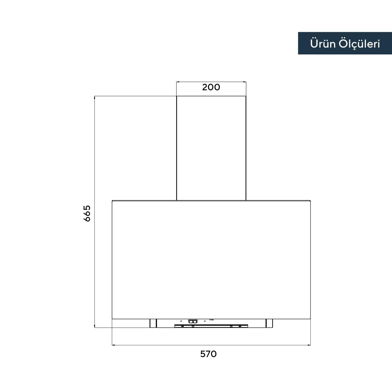 Kumtel Siyah Cam Davlumbaz DA6-833