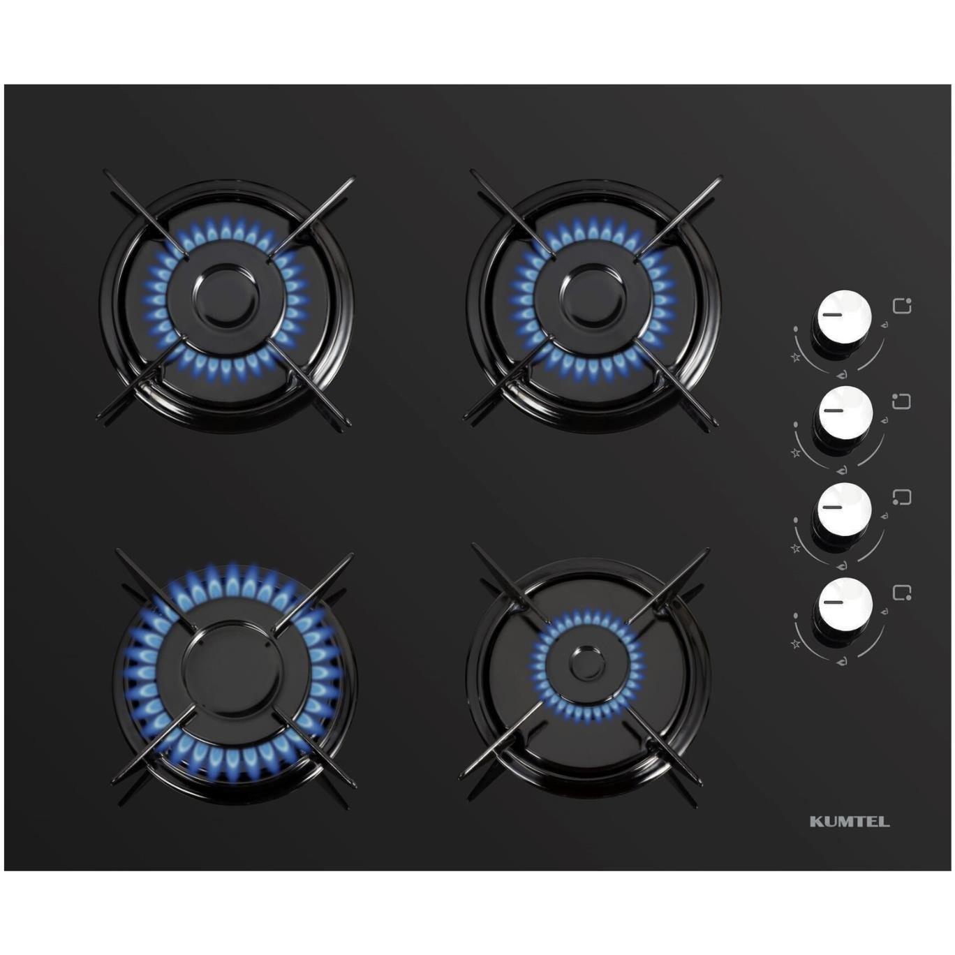 Kumtel Siyah Cam Digital / Dokunmatik Ankastre Set - 8 Prog