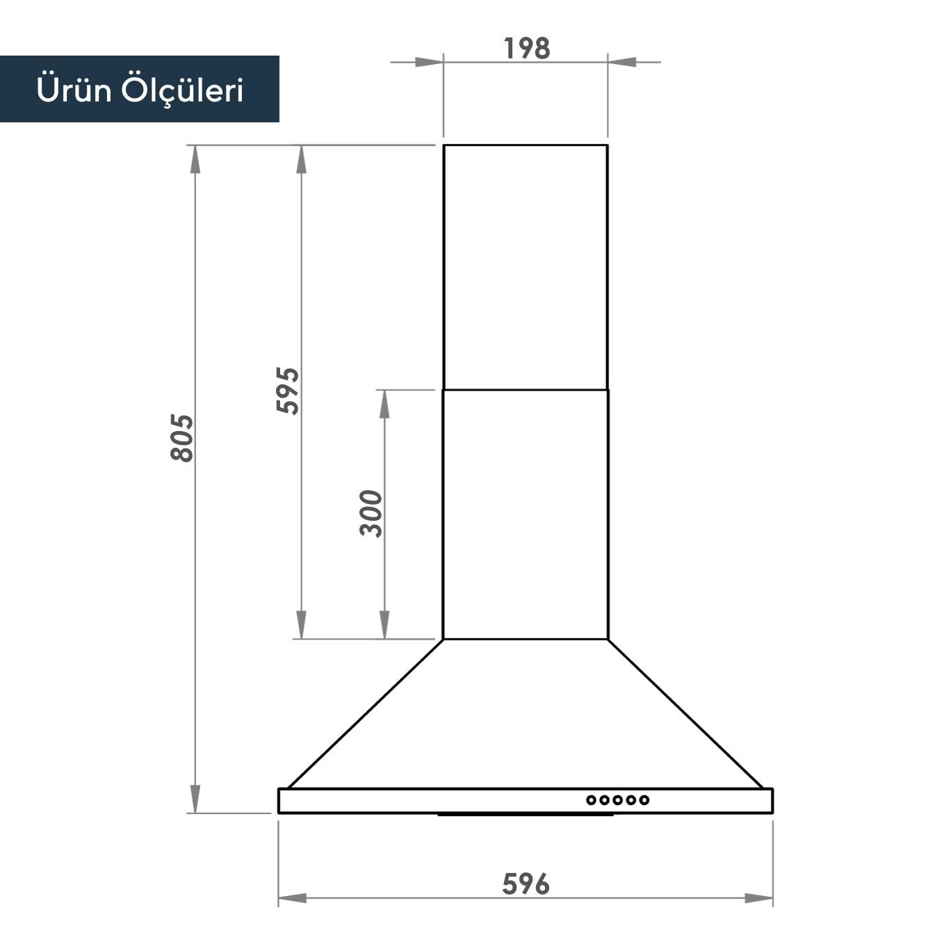 Kumtel Siyah Davlumbaz DP6-S