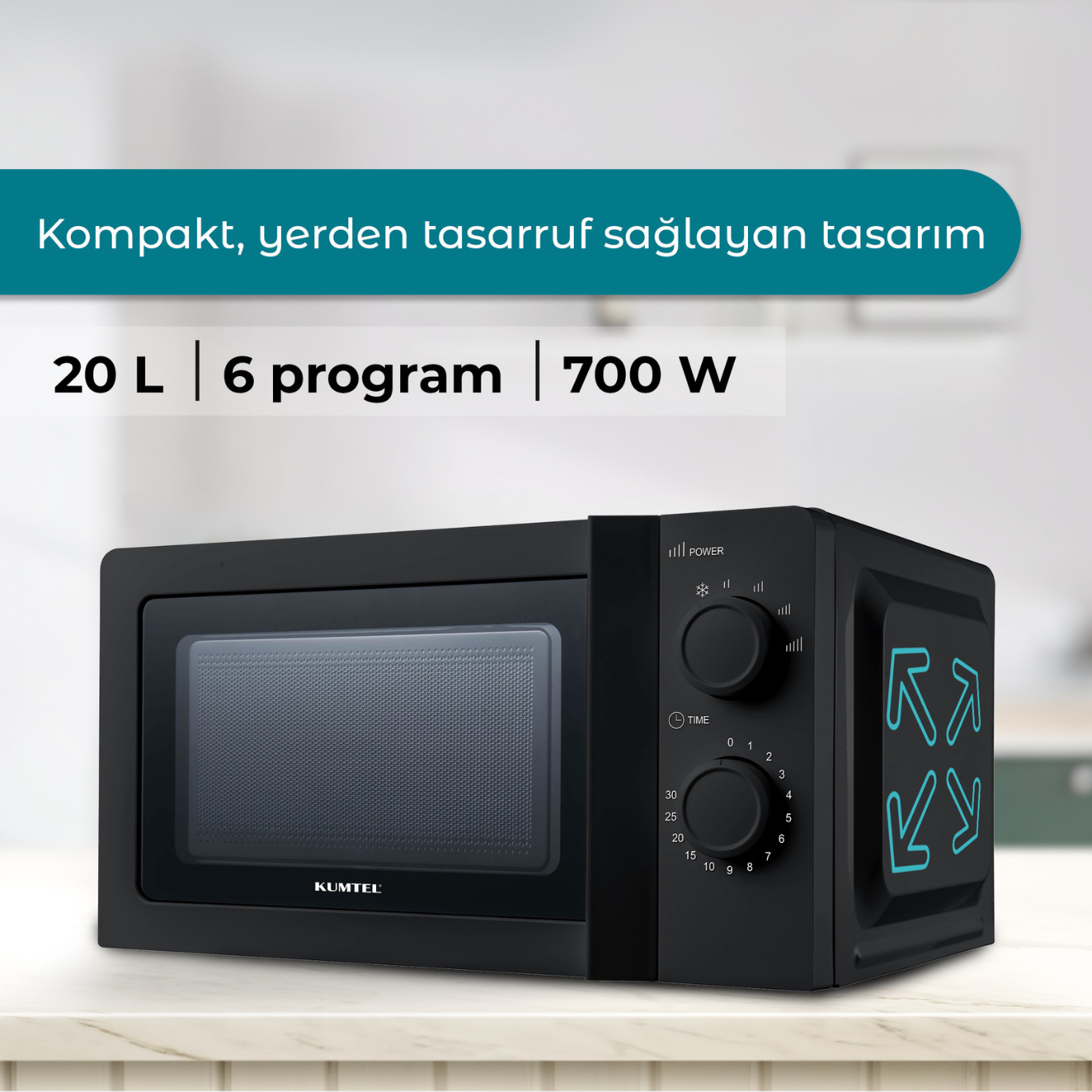 Kumtel Siyah Mikrodalga Fırın