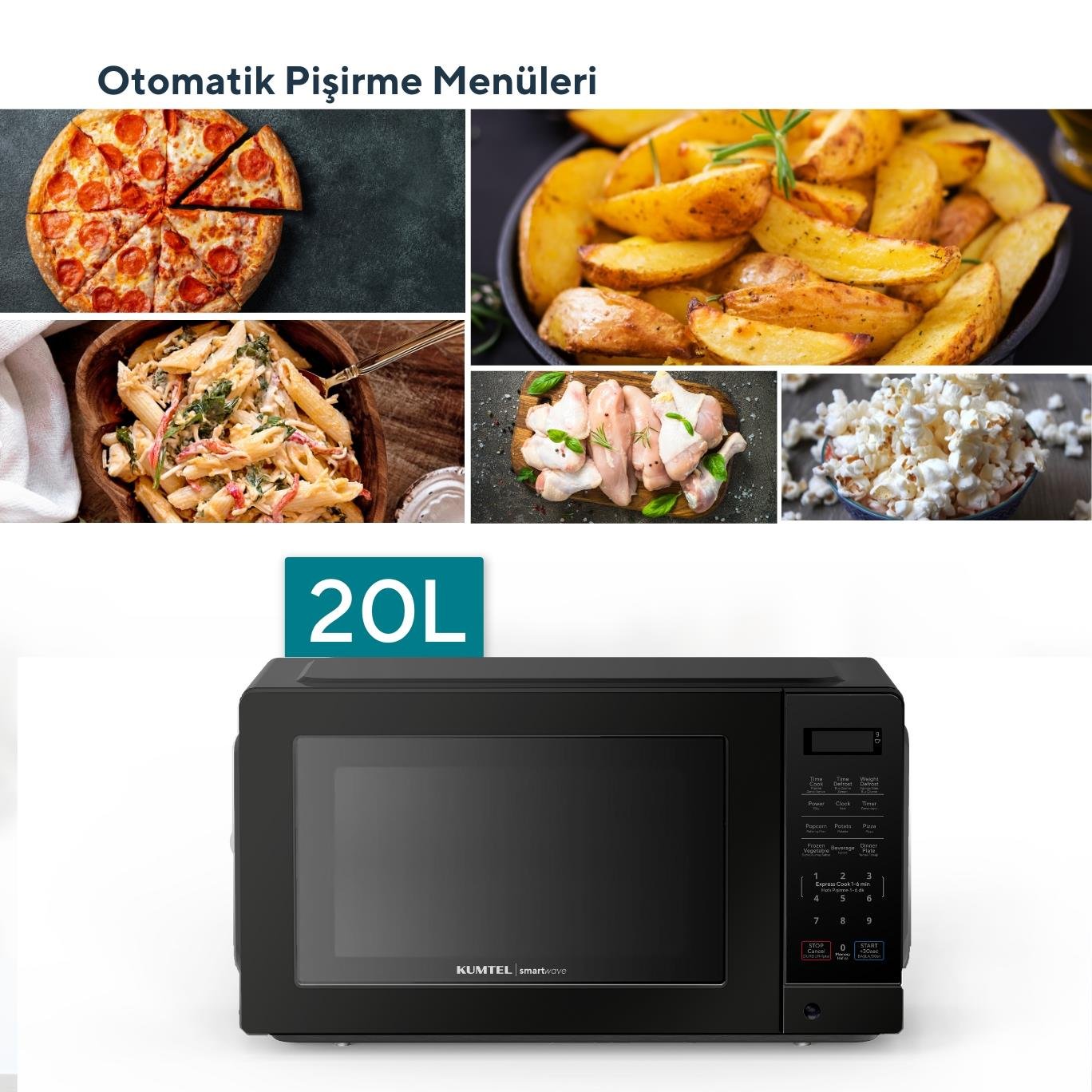 Kumtel Siyah Smartwave Dijital Inverter Mikrodalga HMIN-02