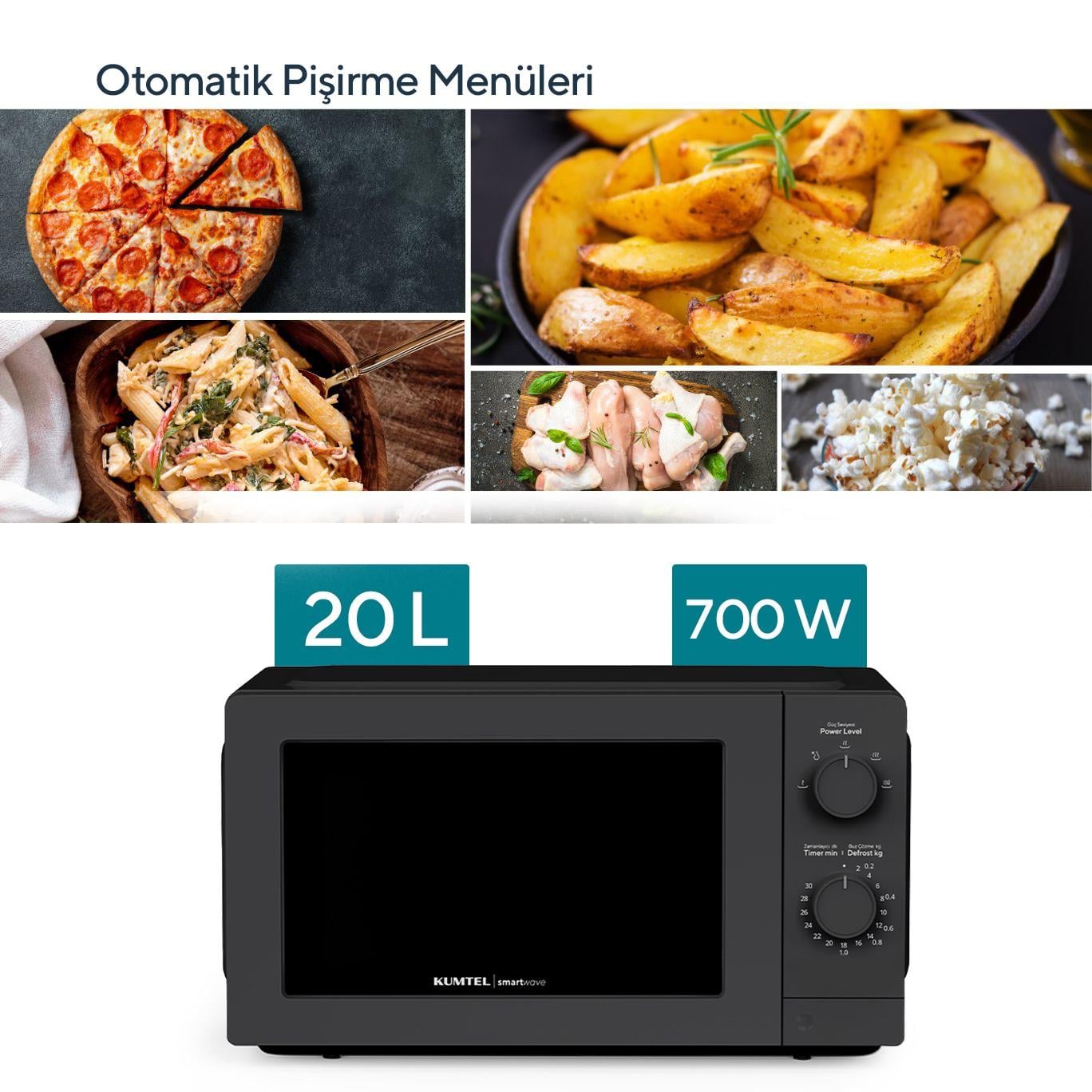 Kumtel Siyah Smartwave Inverter Mikrodalga HMIN-05