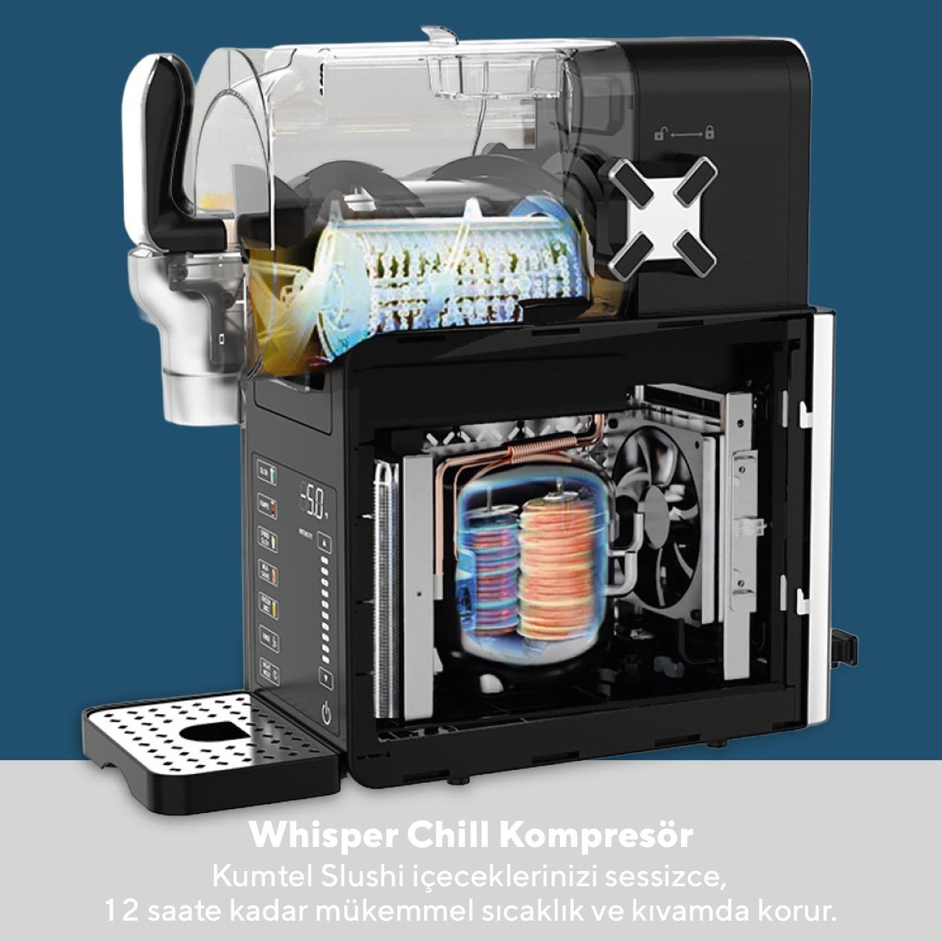 Kumtel SLUSH Ev Tipi Buzlaş Makinesi - Profesyonel Dondurulmuş İçecek Yapma Makinesi HSLUSH-01