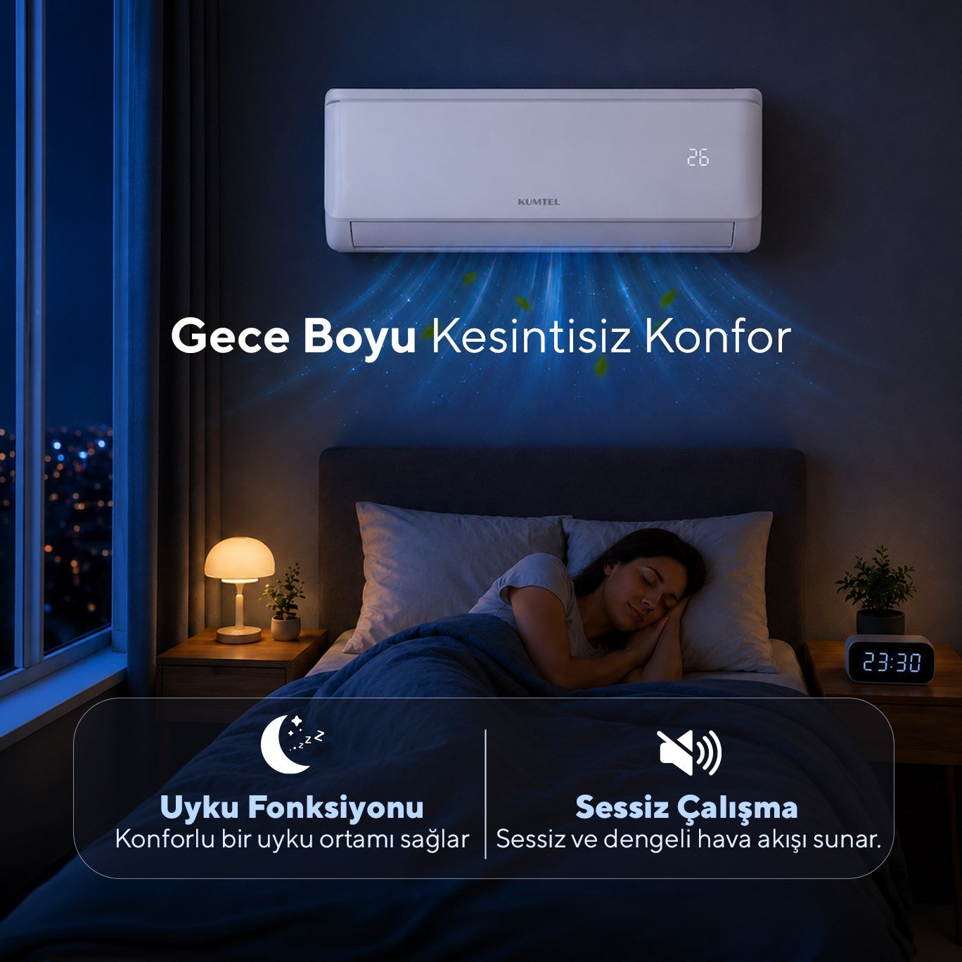 Kumtel Sugi KMSAC-12 12.000 Btu A++ Inverter Duvar Tipi Split Klima (Montaj Dahil)