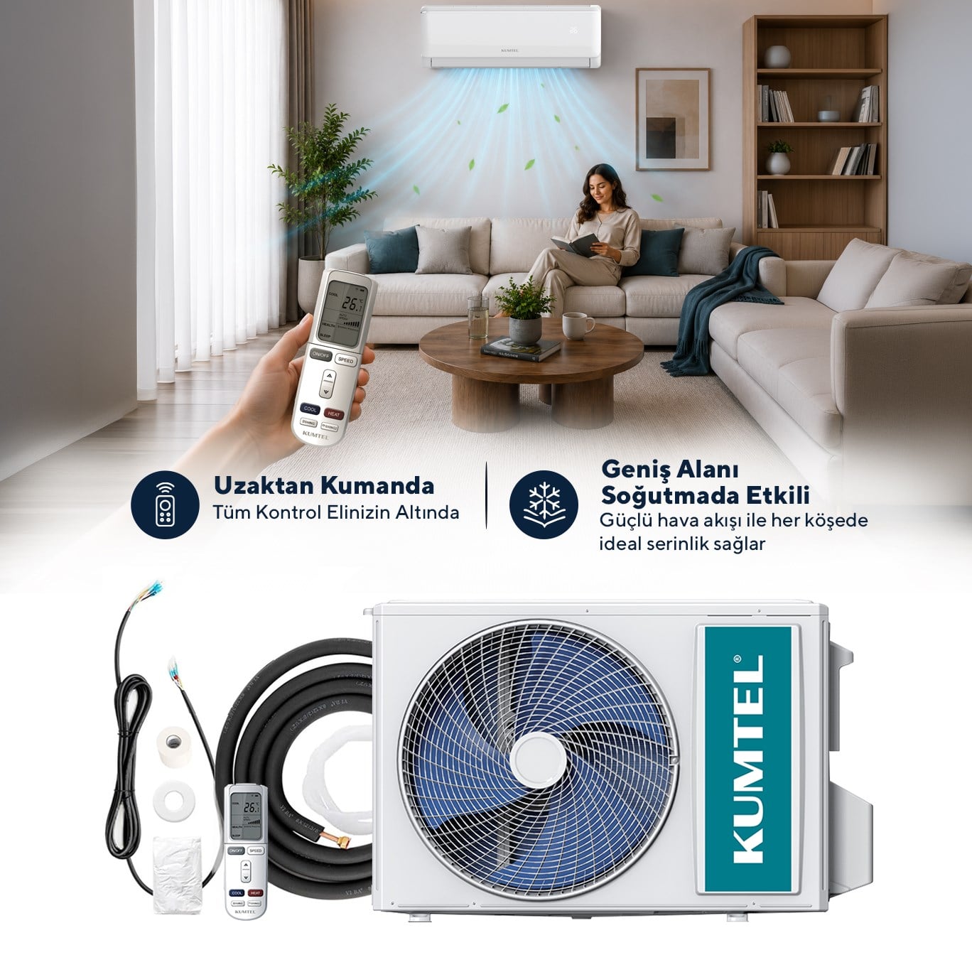 Kumtel Sugi KMSAC-18 18.000 Btu Inverter Duvar Tipi Split Klima