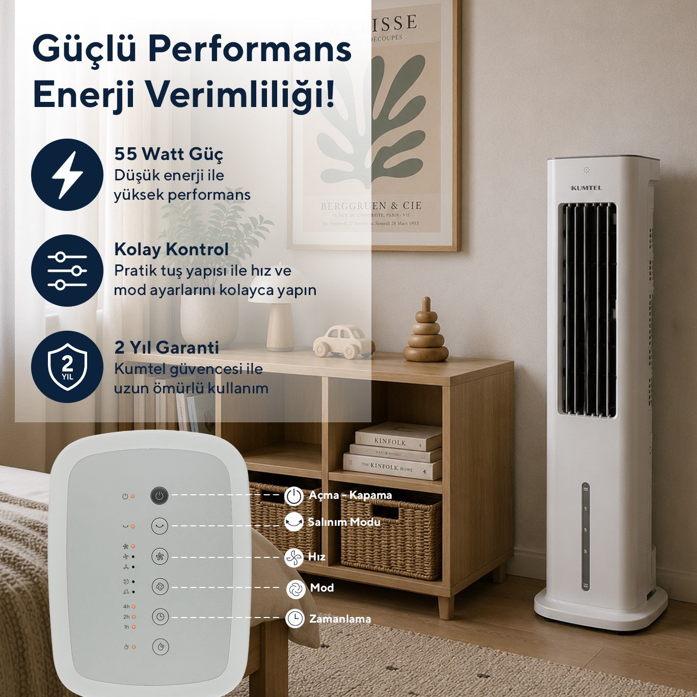 Kumtel Sulu Portatif Soğutucu (Air Cooler) HAC-02