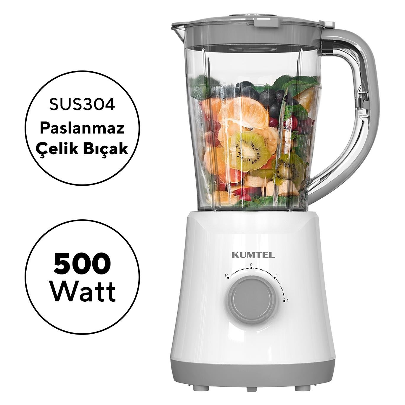 Kumtel Sürahili Smoothie Blender Beyaz HTB-07
