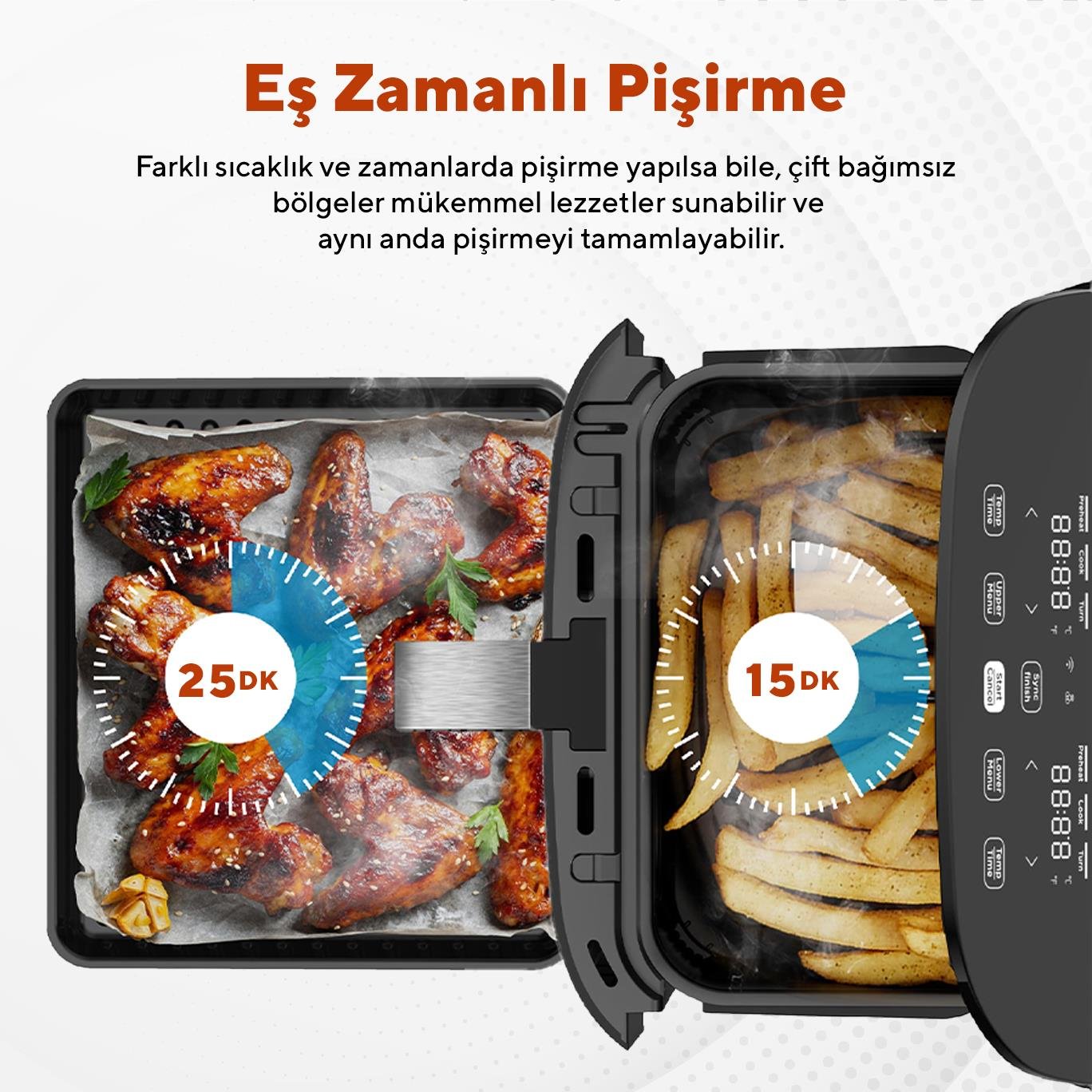 Kumtel XXL 11 Litre Çift Hazneli Fastfryer (Yağsız Fritöz Airfryer ) HAF-11