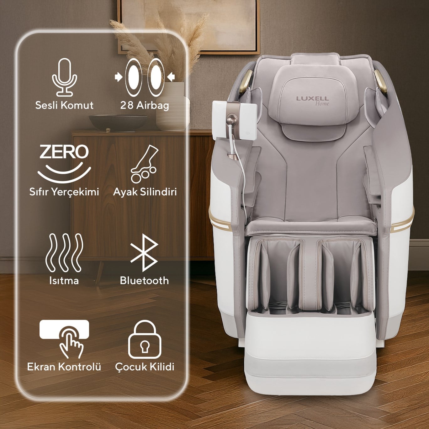 Luxell 22 Otomatik Programlı Isıtmalı Masaj Koltuğu LXMC-01