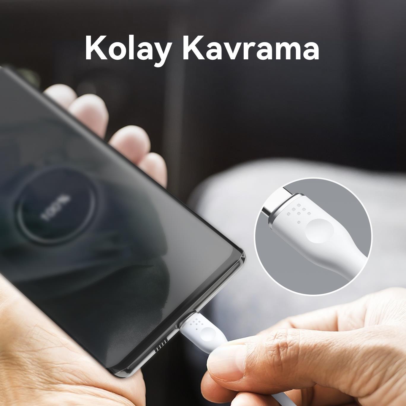 VOLTME C2031 Powerlink Moss 100W Type-C Şarj Kablosu 1M 5A-Beyaz