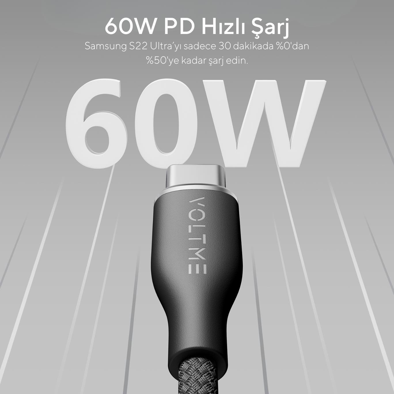 VOLTME C2041 RUGG 60W CTA ŞR KBL 1M 3A SYH